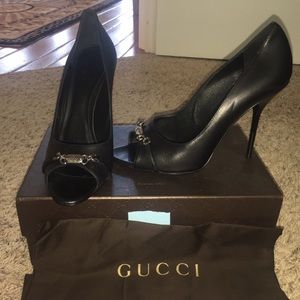 Open toe Gucci heels